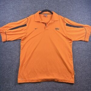 Oklahoma State Cowboys Polo Shirt Mens Large Orange NCAA Football Nike NikeFIT